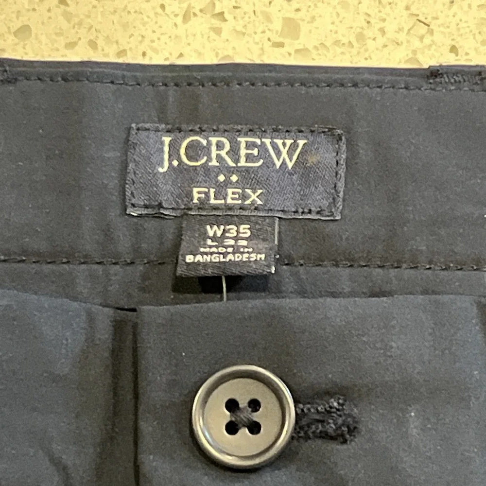 New J Crew Tech Pant Men 35x32 Navy Stretch Moisture Wick UPF 50+ Golf Chino NWT